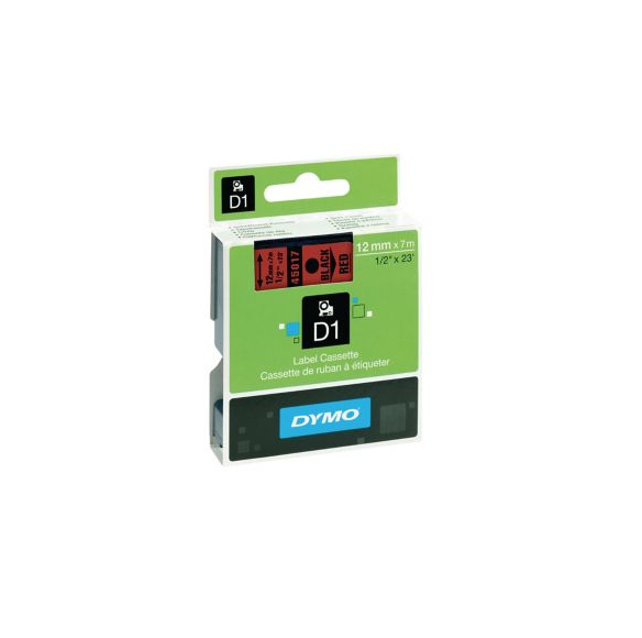 Dymo D1 Label Tapes Black/Red 12mm