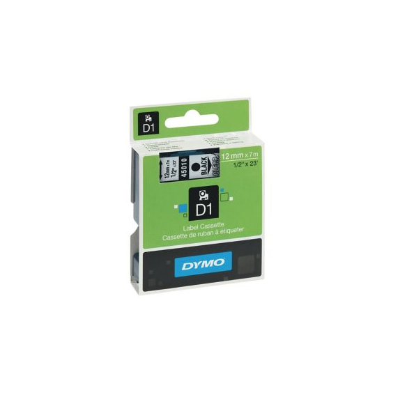 Dymo D1 Label Tapes Black/Clear 12mm