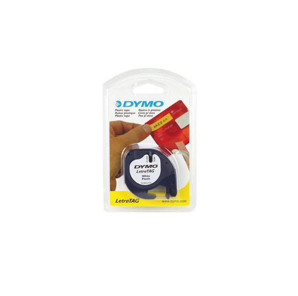 Dymo LetraTag Coloured Plastic Tapes 91201 Pearl White