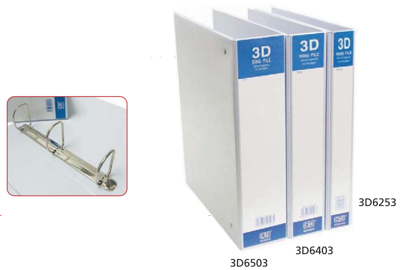 CBE PVC 3-D RING BINDER (with transparency cover)