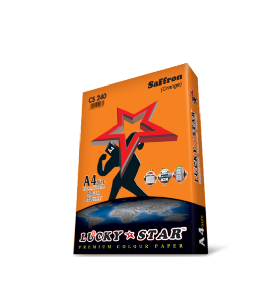LUCKYSTAR PREMIUM COLOUR PAPER SAFFRON(ORANGE)